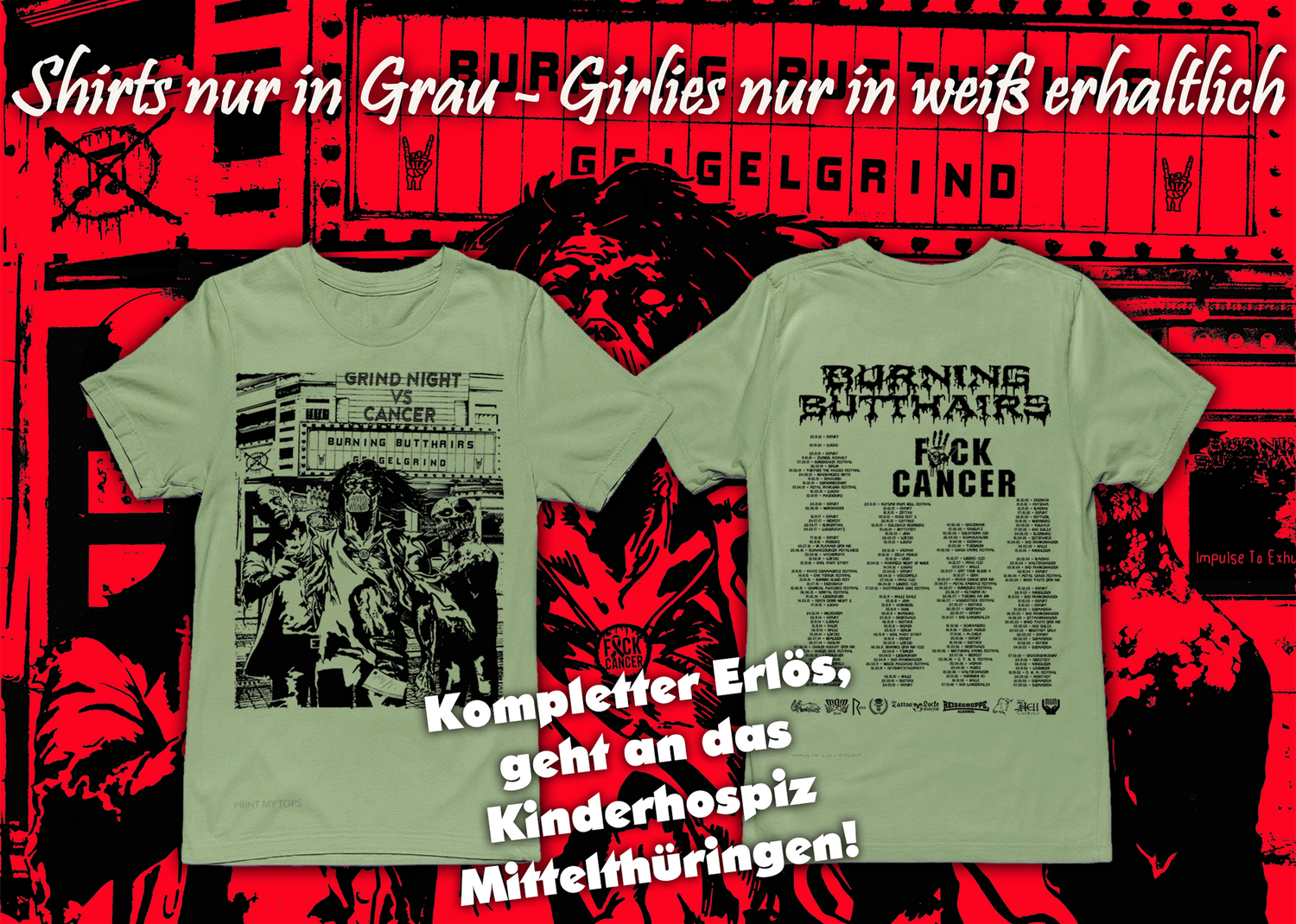 Butthairs - hellgrau - Girly - L