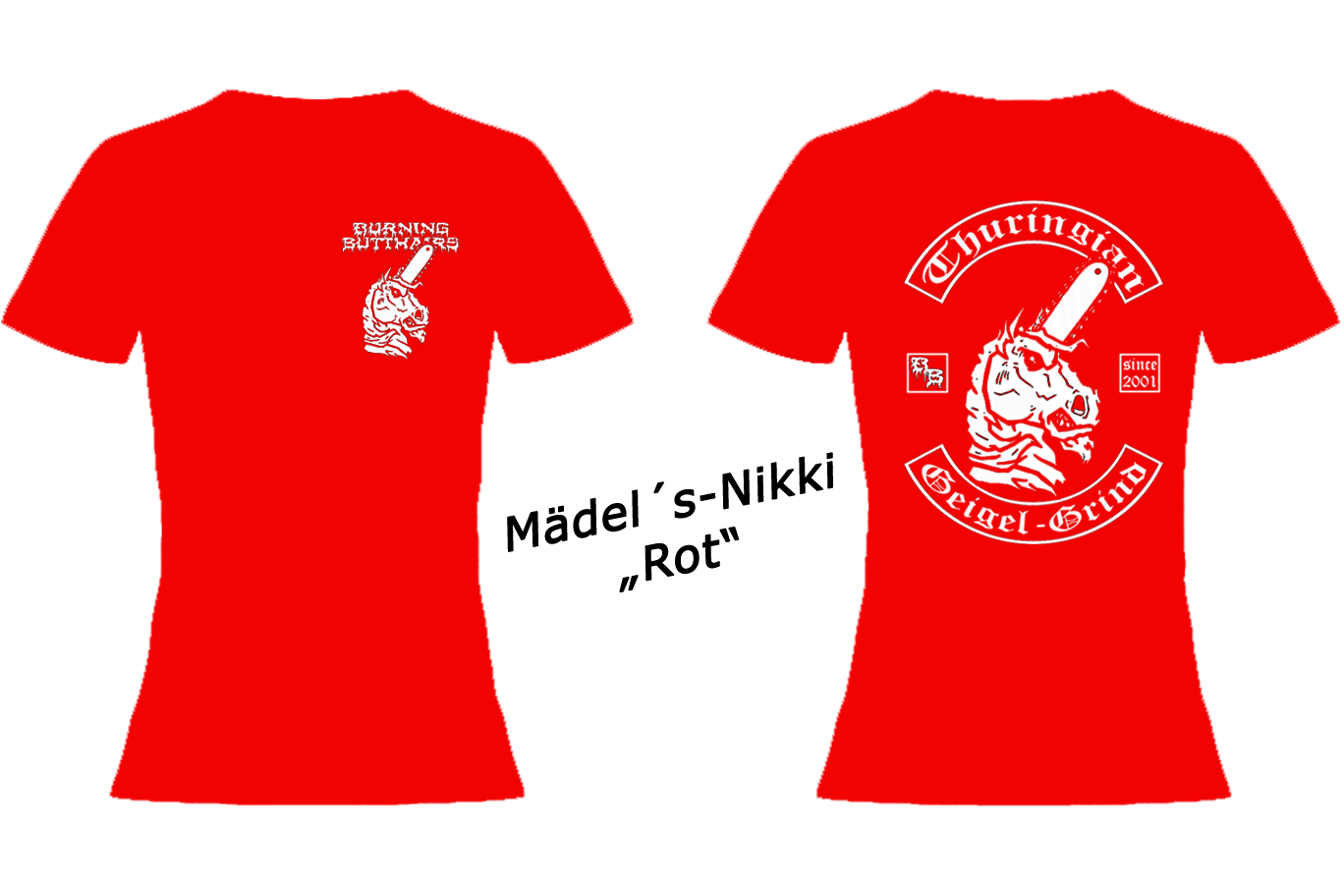 Burning Butthairs Girly Shirt - Farbe ROT
