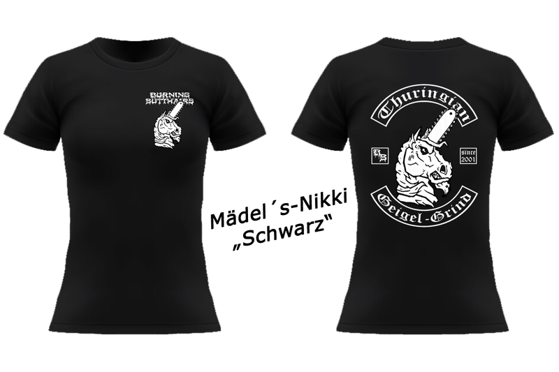 Burning Butthairs Girly Shirt - Farbe schwarz Burning Butthairs Girly Shirt - Farbe schwarz