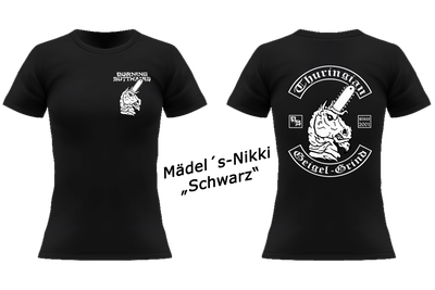 Burning Butthairs Girly Shirt  - Farbe schwarz