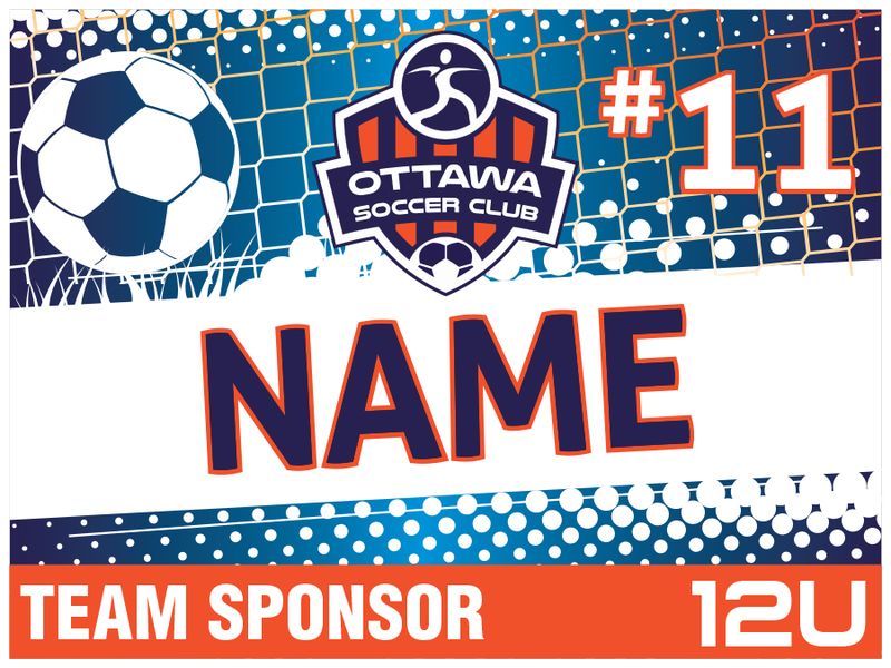 24x18 Full Color 1 Sided Yard Sign with Player Name, Sponsor and Stake