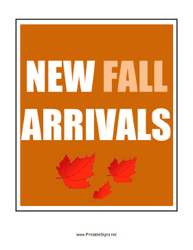 New Fall Arrivals