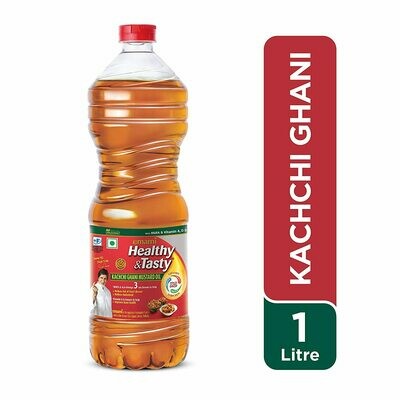 Emami Healthy & Tasty Kachi Ghani Mustard Oil 1Ltr Emami Healthy & Tasty Kachi Ghani Mustard Oil 1Ltr