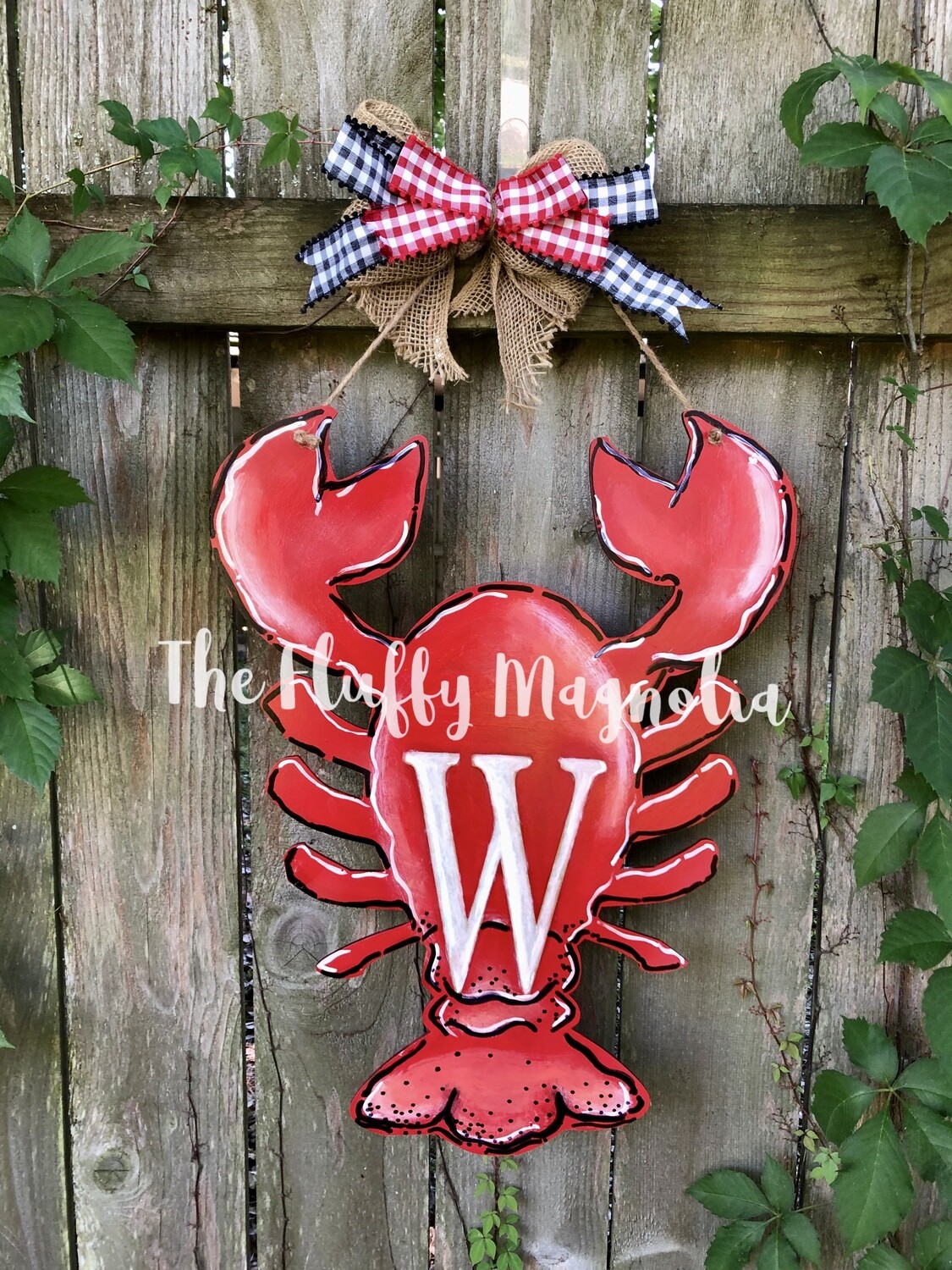 Monogrammed Crawfish Door Hanger