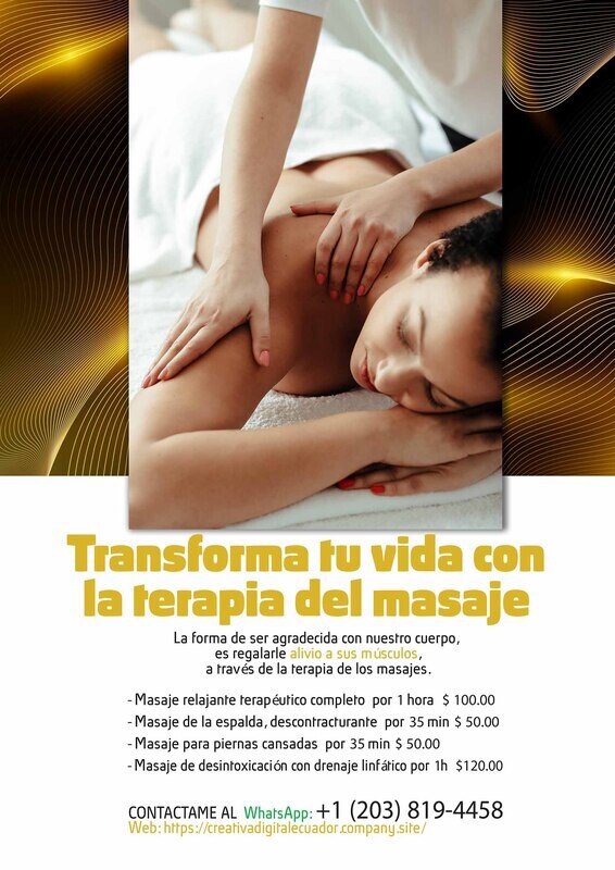 Transforma tu vida, con la terapia del Masaje