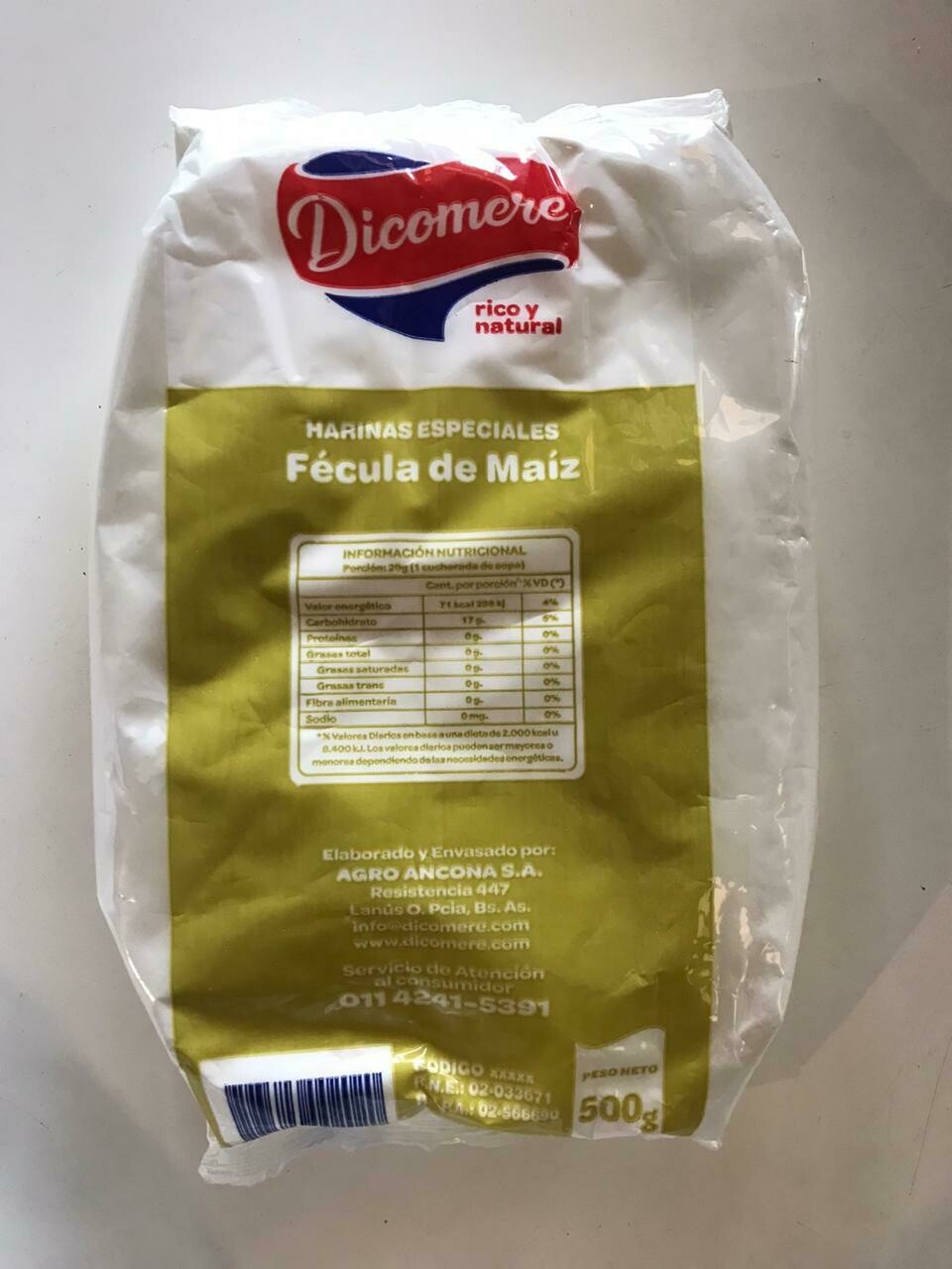 FECULA DE MAIZ, DICOMERE, 450 gr