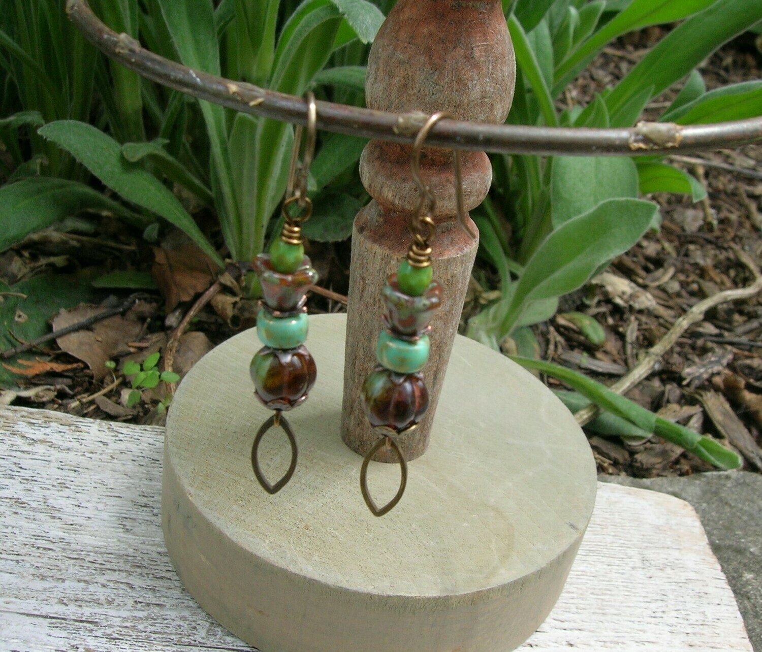 Calming Green Beaded Earrings