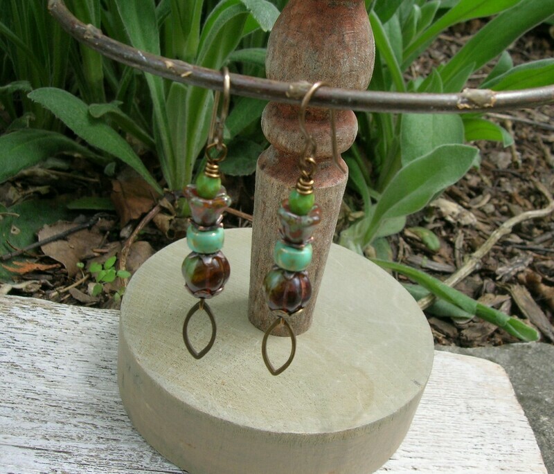 Calming Green Beaded Earrings