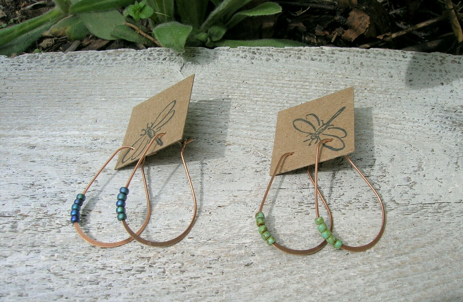 Elongated Oval Beaded Hoop