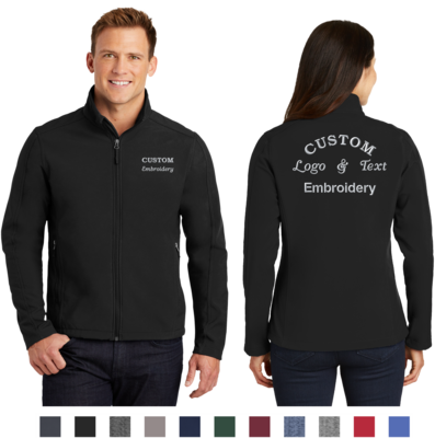 Custom Embroidered Soft Shell Full-Zip Jacket, Business Team Corporate Uniform, Personalized Unisex Men&#39;s Youth Ladies Tall, Port Authority