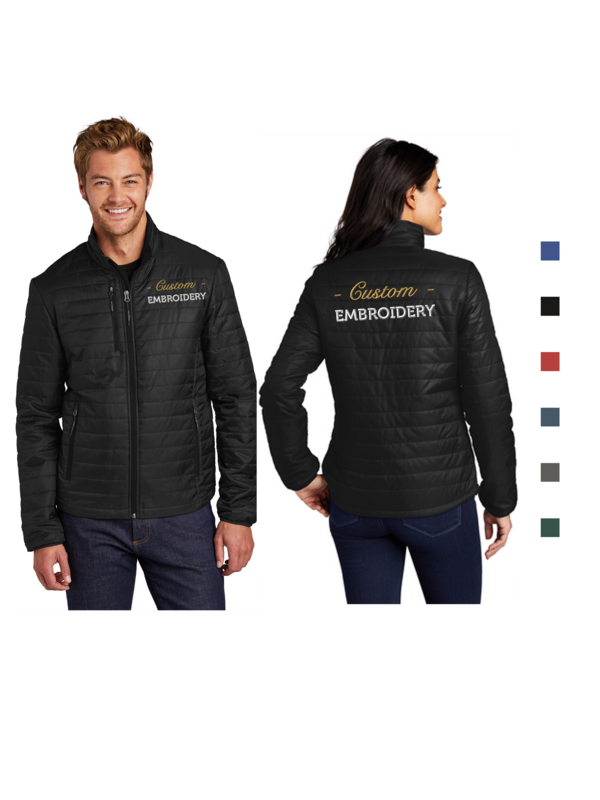 Custom Embroidered Puffy Jacket Full-Zip Port Authority Jacket Monogrammed Team Corporate Uniform Personalized Men&#39;s Ladies J850 L850