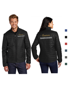 Custom Embroidered Puffy Jacket Full-Zip Port Authority Jacket Monogrammed Team Corporate Uniform Personalized Men&#39;s Ladies J850 L850