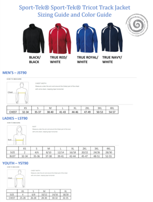 Custom Embroidered Sport-Tek® Tricot Track Jacket Monogrammed Team Company Logo Ladies Unisex Men&#39;s Youth JST90 LST90 YST90