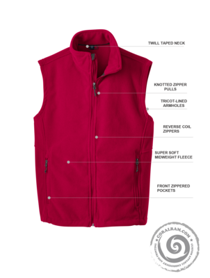 Custom Embroidered Value Full Zip Fleece Vest Business Team Corporate Uniform, Personalized Men&#39;s Unisex Ladies, Port Authority, XS-6XL F219 L219