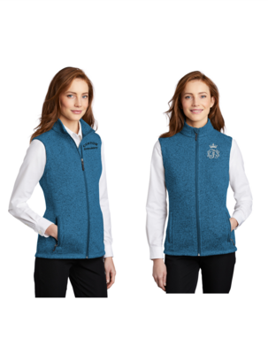Custom Embroidered Warm Full Zip Sweater Fleece Lined Vest Business Team Corporate Uniform, Personalized Men&#39;s Unisex Ladies, Port Authority F236 L236