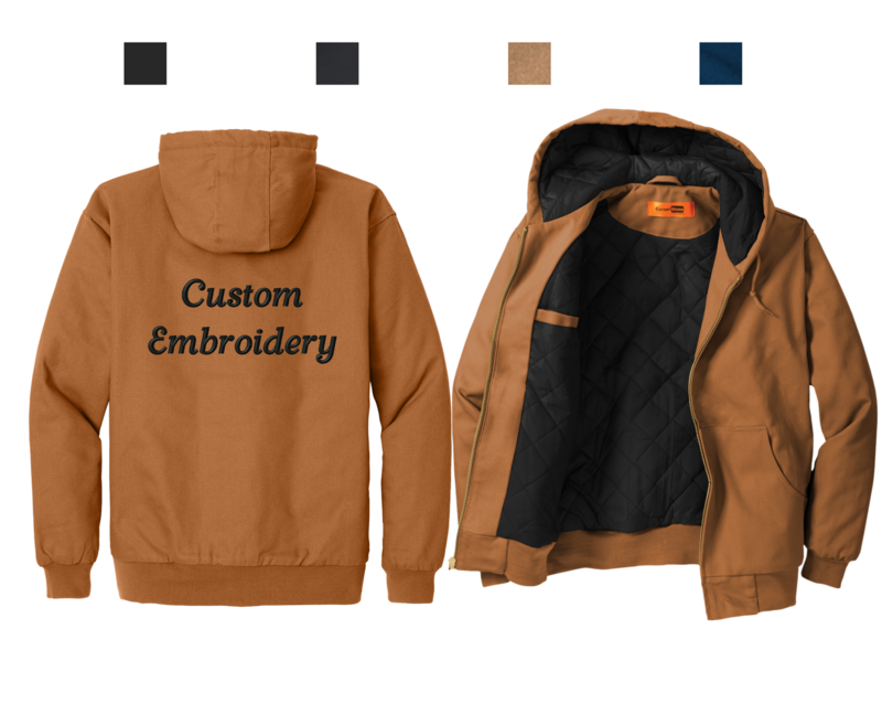 Custom Embroidered CornerStone Duck Cloth Hooded Work Jacket, Heavy Duty, All Weather, Field Work, Company Logo, Team Uniform J763H TLJ763H