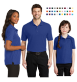 Custom Embroidered Silk Touch™ Polo Port Authority Monogrammed Team Company Logo Ladies Unisex Men&#39;s Youth K500 L500 K500ES Y500 XS to 10XL