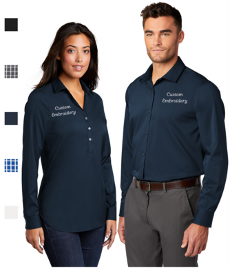 Custom Embroidered City Stretch Shirt Tunic Wrinkle Resistant Office Team Corporate Uniform Personalized Men&#39;s Ladies XS-4XL Port Authority