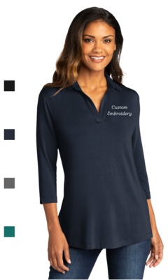 Custom Embroidered Ladies Luxe Knit Tunic Comfy Office Business Team Corporate Uniform Personalized Ladies XS-4XL Port Authority LK5601