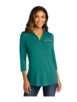 Custom Embroidered Ladies Luxe Knit Tunic Comfy Office Business Team Corporate Uniform Personalized Ladies XS-4XL Port Authority LK5601