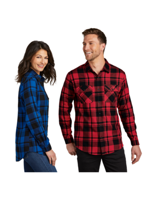 Custom Embroidered Ultra Soft Plaid Flannel Shirt Tunic Team Corporate Uniform Personalized Men&#39;s Ladies XS-4XL Port Authority W668 LW668