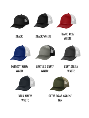 Custom Printed or Embroidered Trucker Hat Snapback Five-Panel Baseball Cap,  Personalized, One size fits all, Port Authority C115