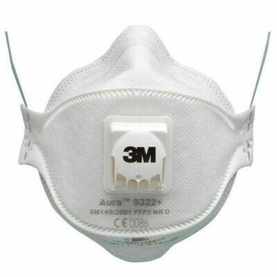 ​Противопрахова маска 3M Aura модел 9322+ клас на защита FFP2 с клапа