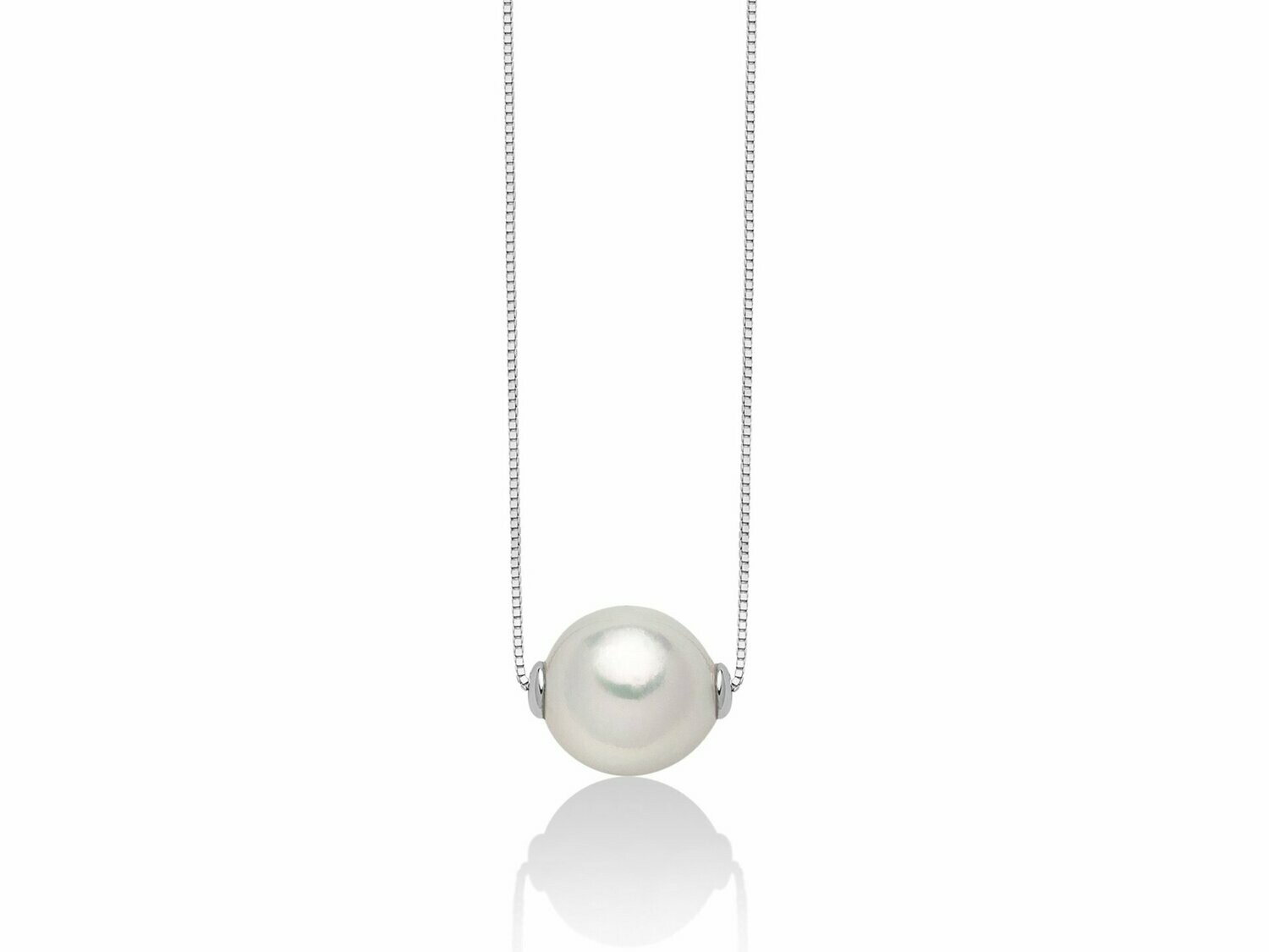 MILUNA - Collana in Oro Bianco 18 Kt con Perle e Diamanti