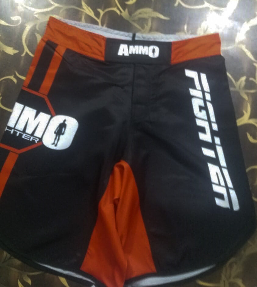 Adult Red/Blue & Black AMMO MMA Shorts