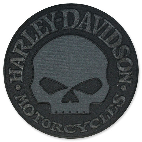 Patch - Hubcap Skull, Large, Black &amp; Grey
