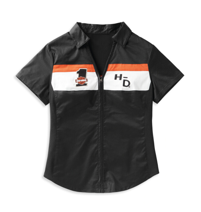 Apparel - Women&#39;s Crew Stripe Zip Front Shirt