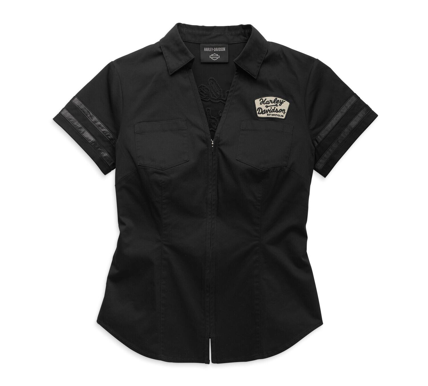 Apparel -Women&#39;s Artisan Zip Front Shirt - Black Beauty - SIZE 3W ONLY