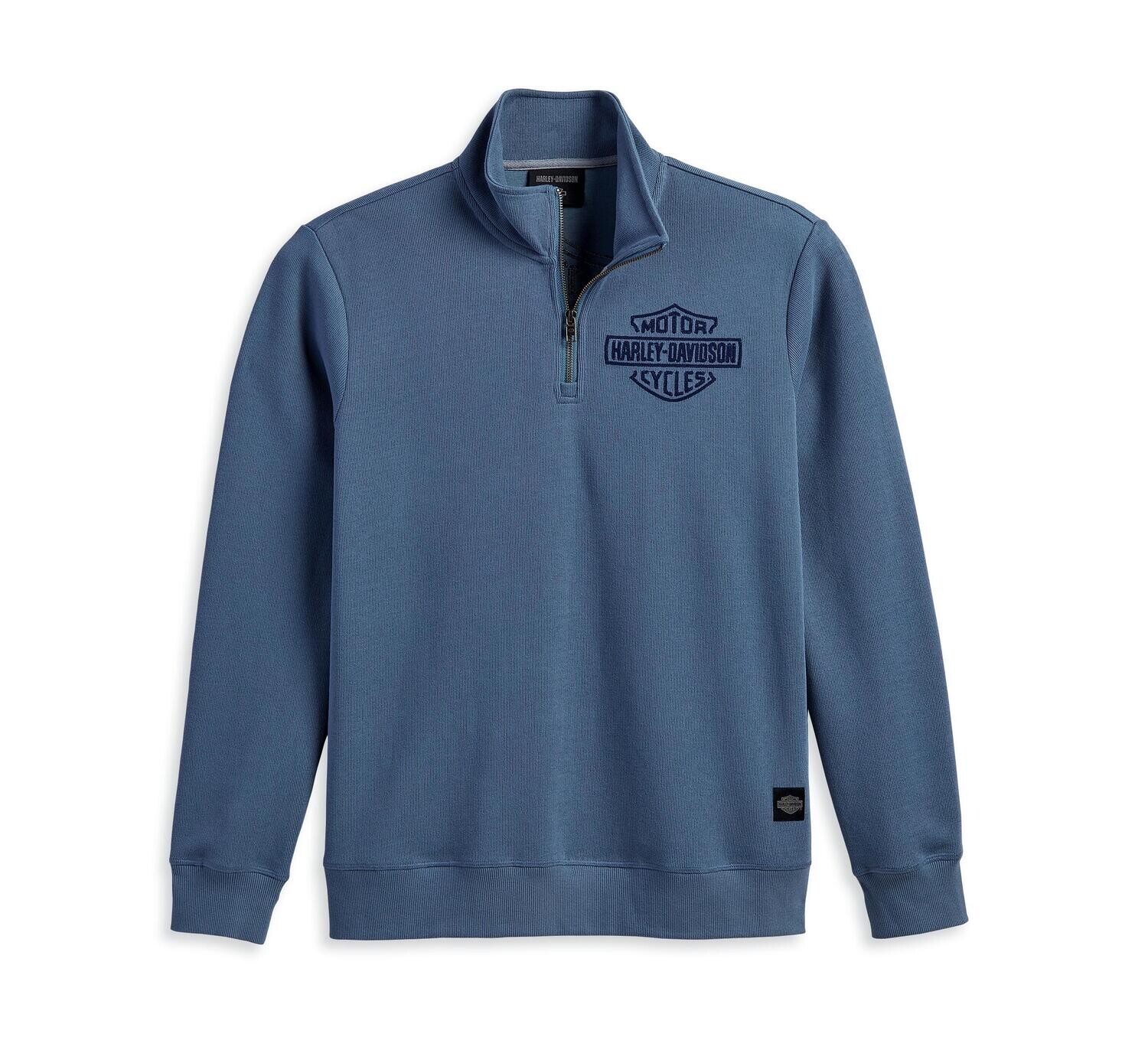 Apparel - Men&#39;s Bar &amp; Shield 1/4 Zip Pullover - Dust Blue - SIZE XL ONLY