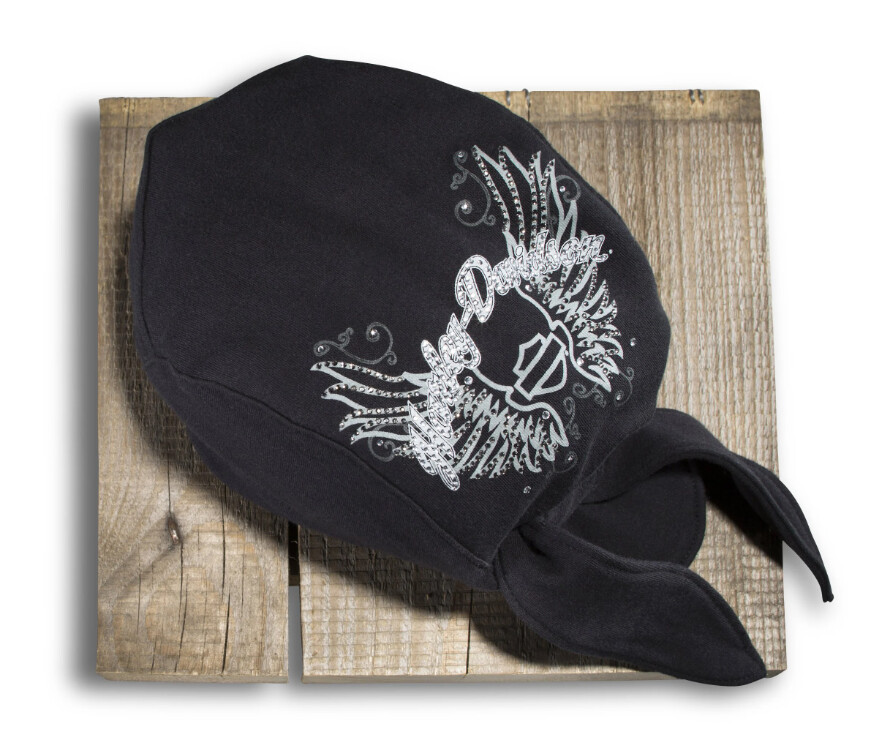 Apparel - Women&#39;s Rhinestone Wing Skull Cap