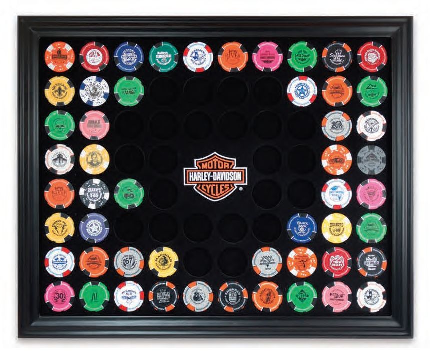 H-D Poker Chips Collector’s Frame 76 Ct.