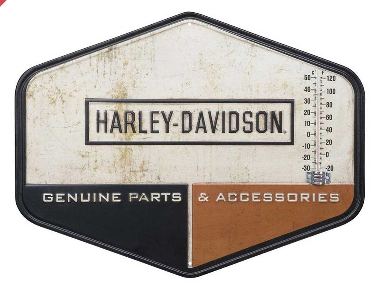 Household - Distressed Retro Block Metal Thermometer