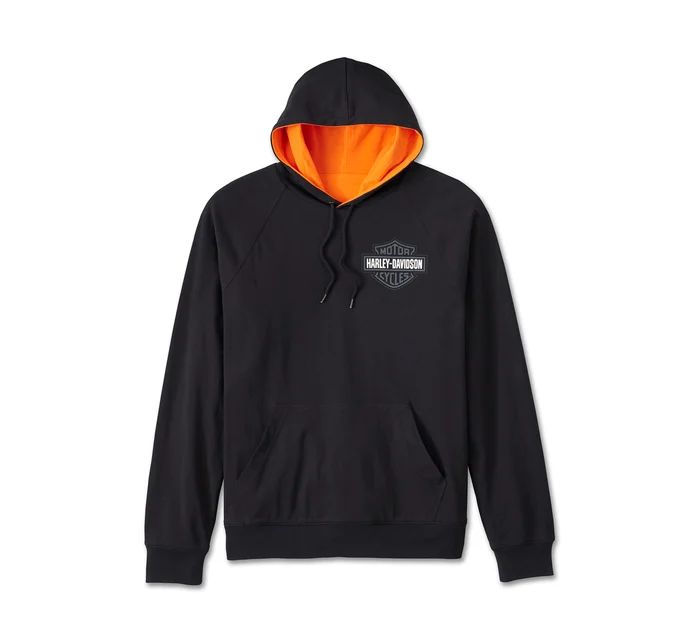 Apparel - Men&#39;s Spirit of Freedom REVERSIBLE   Hoodie - Harley Black &amp; Harley Orange