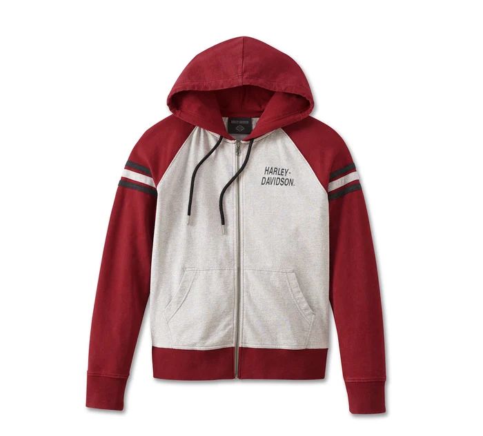 Apparel -Women&#39;s Special Liberty Zip Front Hoodie - Colorblocked - Winery