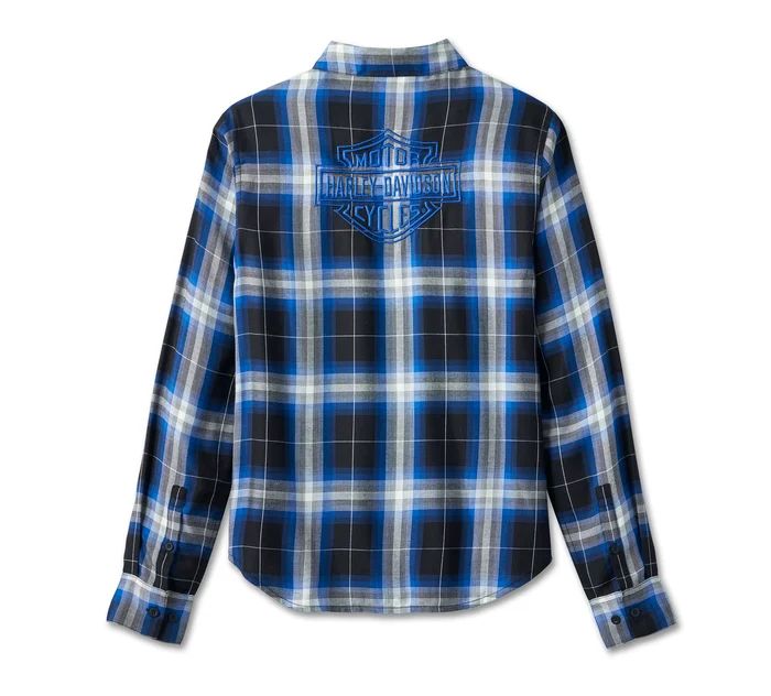 Apparel - Women's Bar &amp; Shield Long Sleeve Plaid Shirt -SIZE 2XL ONLY