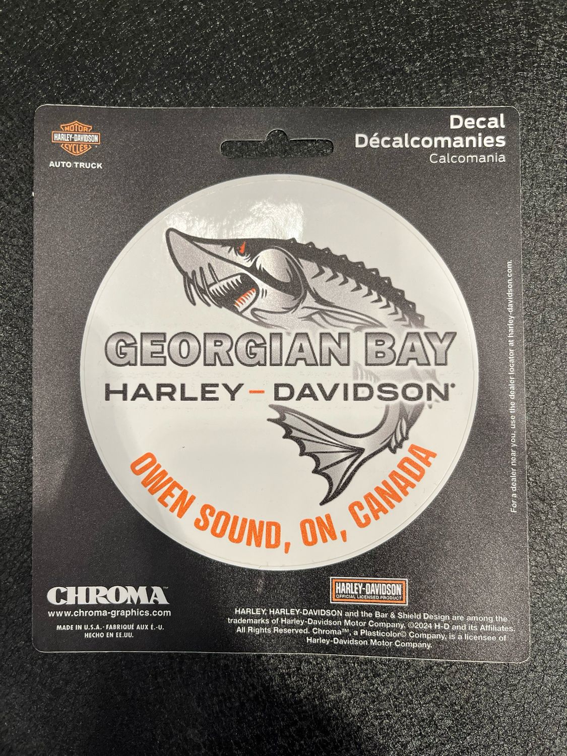 Custom Georgian Bay Harley Decal