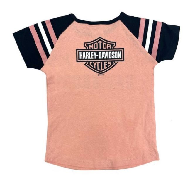 Girls Pink Raglan Tee