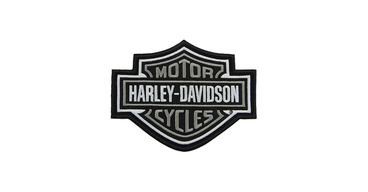 Patch - 5.6  inch Embroidered Black&amp;White Bar &amp; Shield Logo Emblem Sew-On Patch