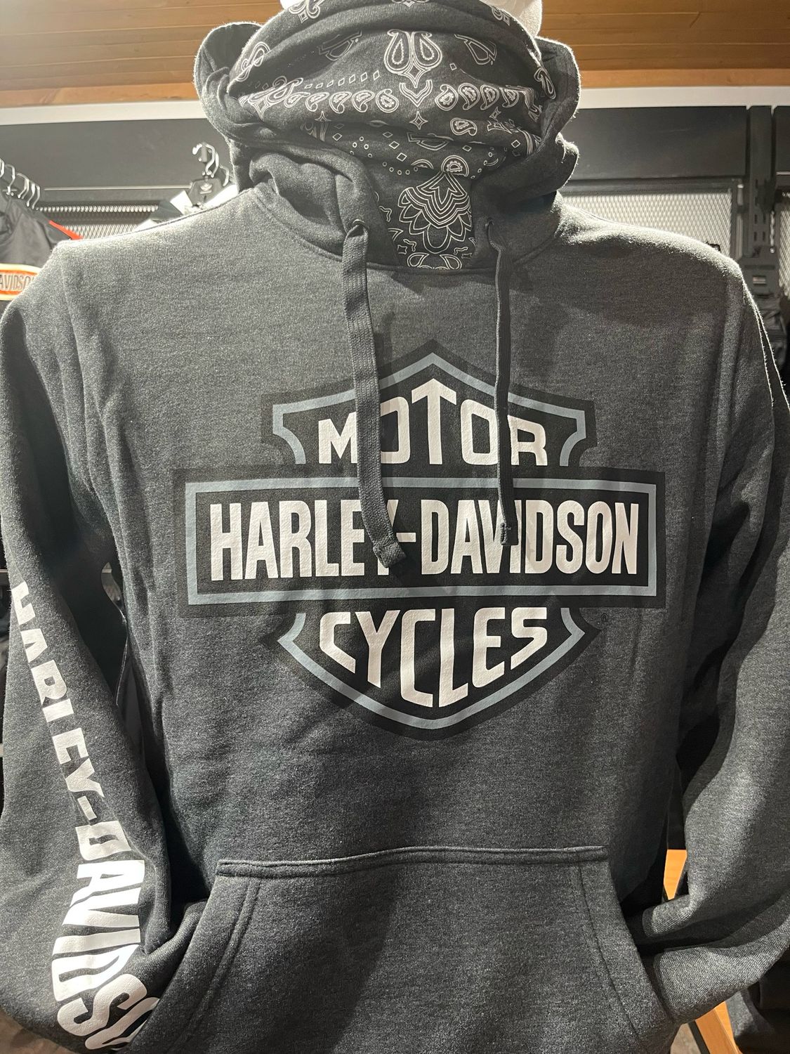 Men's GBHD Custom Sweaters- B&amp;S Grey Bandana Hoodie