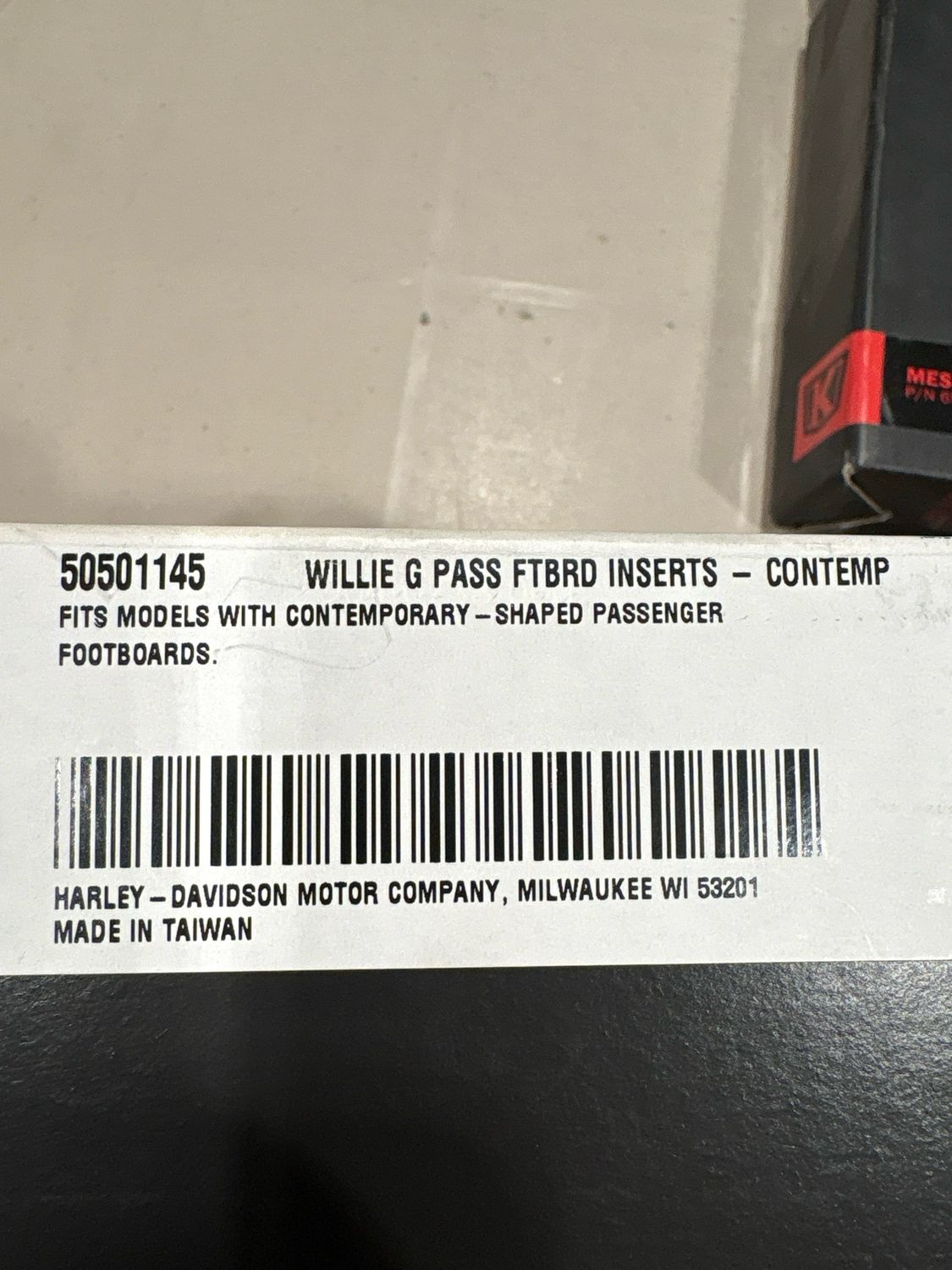 Willie G Passenger Footboard Inserts