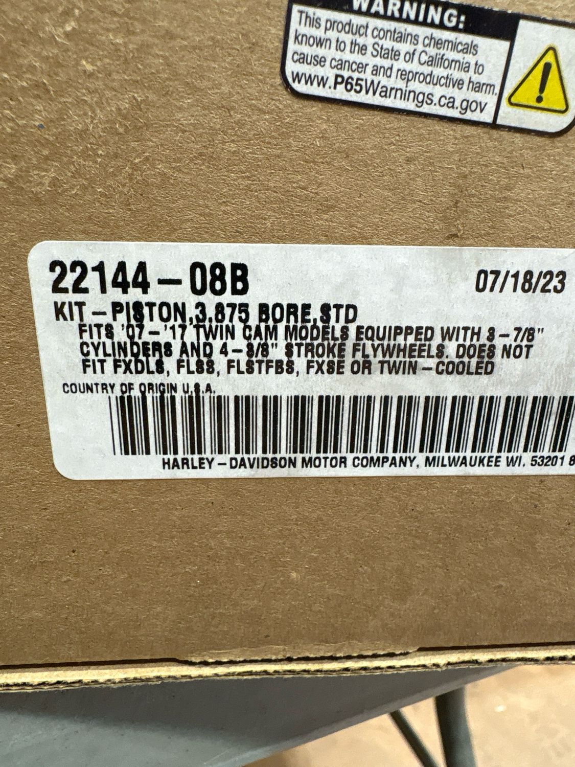 Kit Piston 3.875 Bore STD