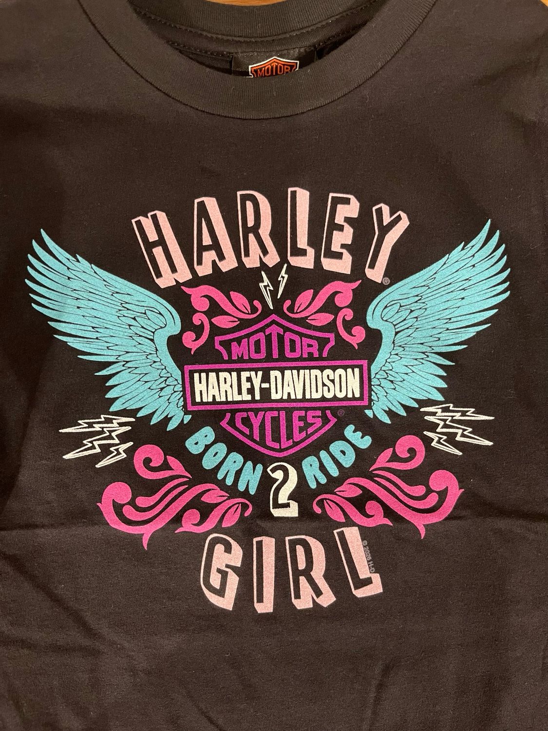 Kid's Custon Tee- Girls Born 2 Ride Tee
