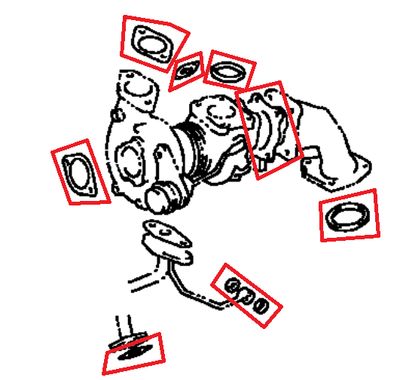 Toyota Mark II JZX110 - 1JZGTE Genuine Turbocharger Gasket Set