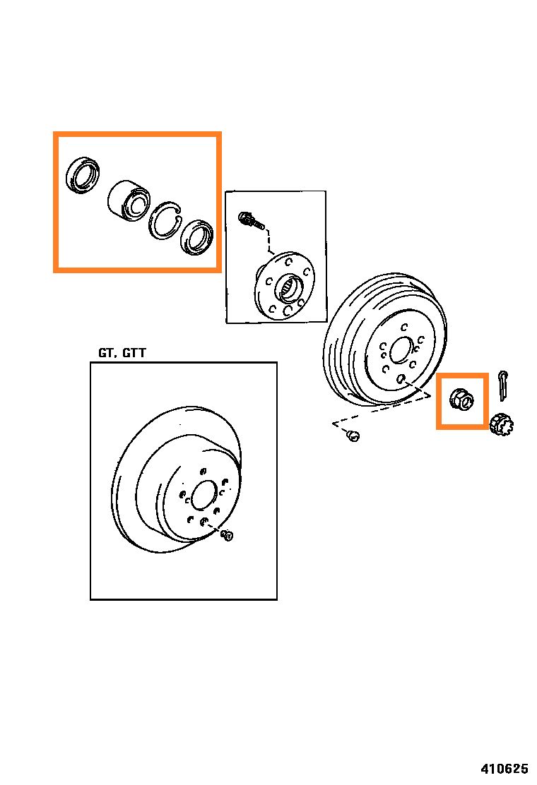 Toyota Caldina ST215 - Rear Wheel Bearing Kit 1997-2002