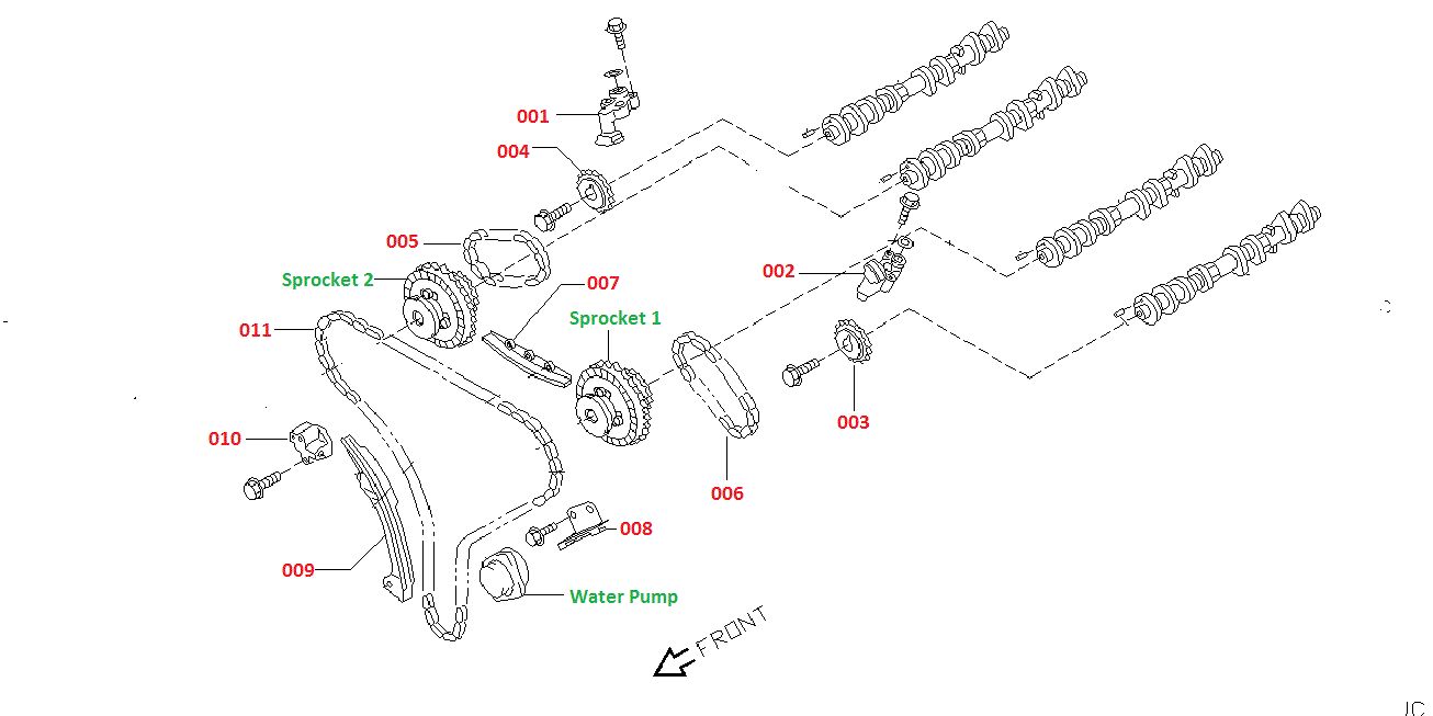 Nissan Skyline V35 - Genuine VQ25DD VQ30DD Timing Chain Kit
