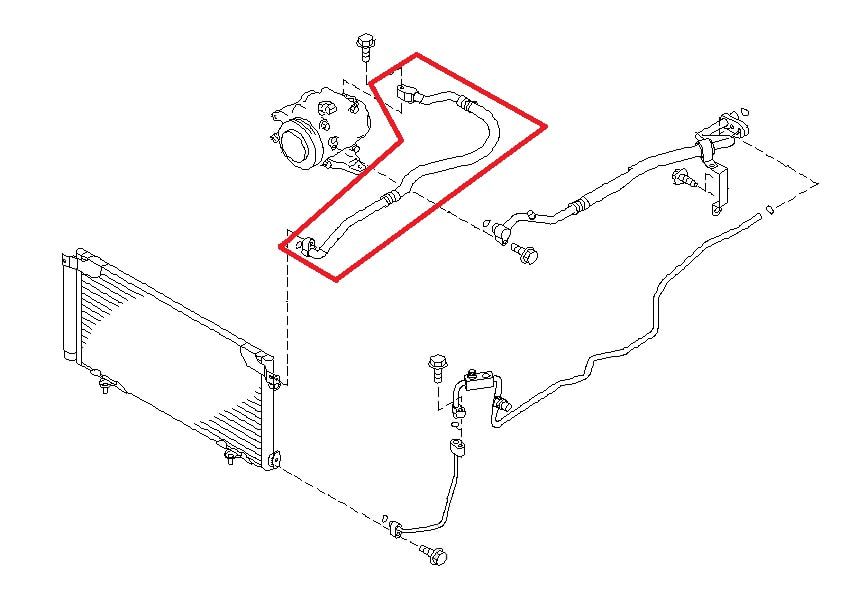Subaru Legacy BE5 / BH5 B4 RSK AC Discharge Hose 1998 - 2002